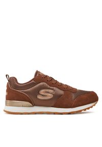 skechers - Skechers Sneakersy 111/CHOC Brązowy. Kolor: brązowy. Materiał: skóra, zamsz #1