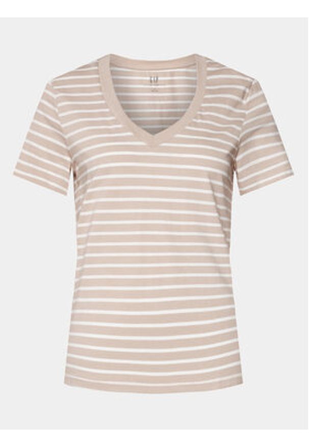 GAP - Gap T-Shirt 740140-58 Beżowy Regular Fit. Kolor: beżowy. Materiał: bawełna