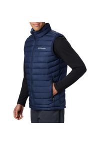 columbia - Bezrękawnik Turystyczny Puchowy Męski Columbia Powder Lite Vest. Kolor: niebieski. Materiał: puch. Długość rękawa: bez rękawów. Długość: krótkie