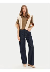 TOMMY HILFIGER - Tommy Hilfiger Koszula Gold Button WW0WW44626 Brązowy Regular Fit. Kolor: brązowy. Materiał: bawełna #5