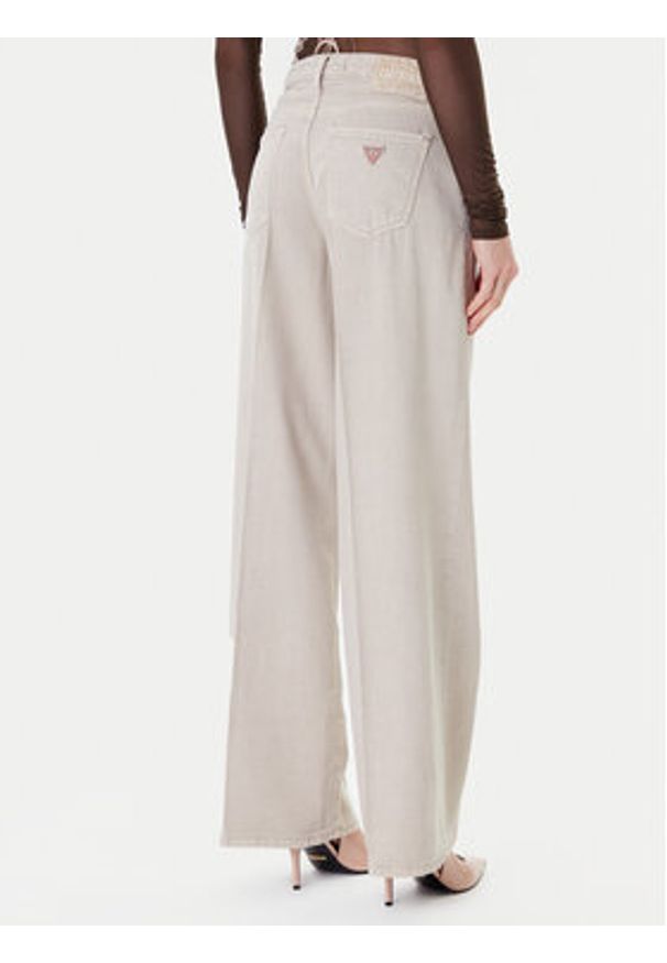 Guess Jeansy W5RA96 WFD53 Beżowy Palazzo Fit. Kolor: beżowy