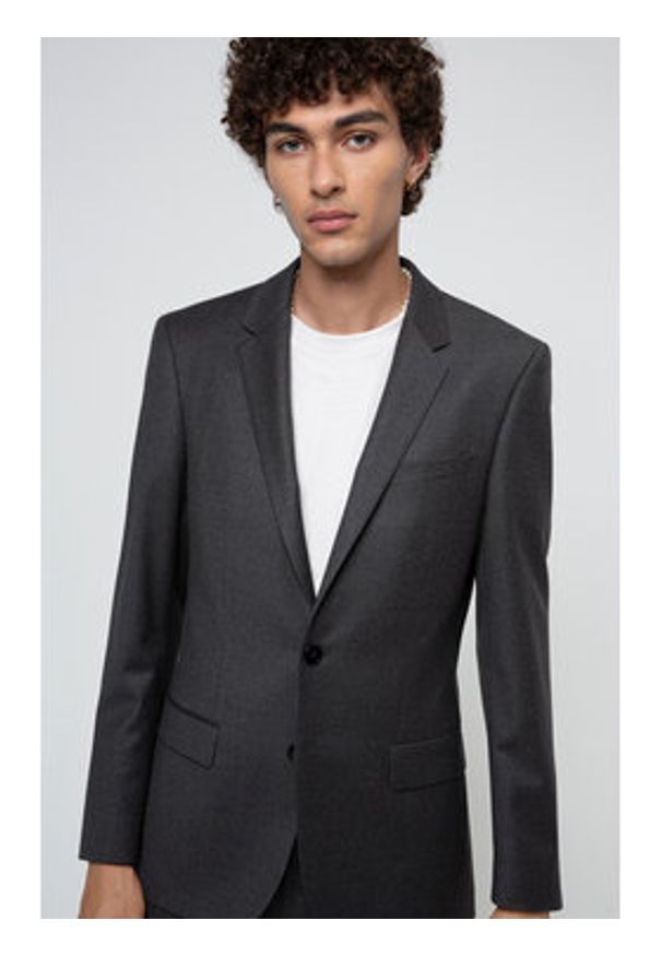 Hugo Garnitur Henry/Getlin204 50446682 Szary Regular Fit. Kolor: szary. Materiał: wełna
