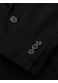 Ombre Clothing - Marynarka męska SLIM z dzianiny o subtelnej strukturze – czarna V2. Okazja: do pracy. Kolor: czarny. Materiał: dzianina. Wzór: kolorowy. Styl: klasyczny #10