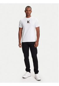 Karl Lagerfeld - KARL LAGERFELD T-Shirt 755099 553270 Biały Regular Fit. Typ kołnierza: dekolt w karo. Kolor: biały. Materiał: bawełna #4