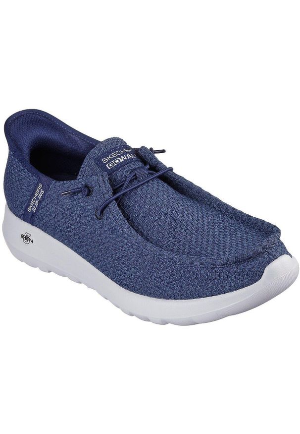 skechers - Buty sportowe męskie Skechers Go Walk Max Halyco. Kolor: niebieski. Materiał: materiał
