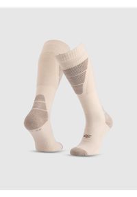 4f - 4F Skarpety narciarskie damskie - beżowe 39-42. Kolor: biały. Sport: narciarstwo #1