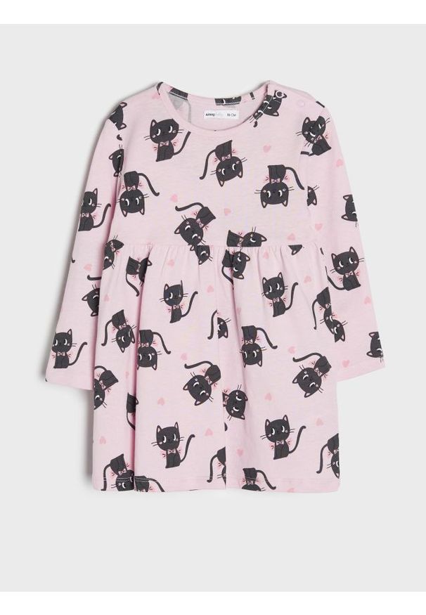 Sinsay - Sukienka w kotki - fioletowy. Kolor: fioletowy