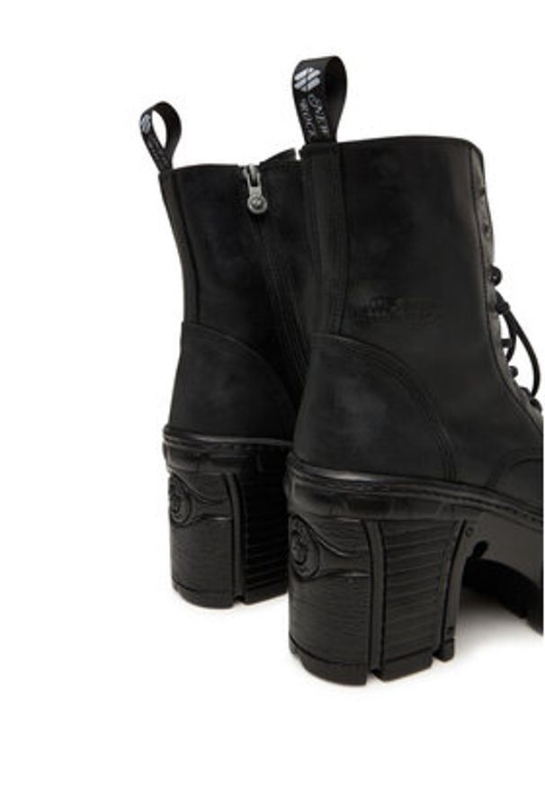 NEW ROCK Trzewiki M-TM001-C2 Czarny. Kolor: czarny. Materiał: skóra. Styl: rockowy