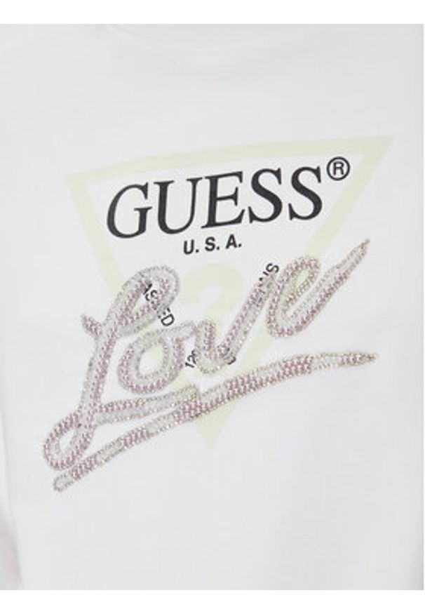 Guess Bluza W5GQ05 KB683 Biały Reglan Fit. Kolor: biały. Materiał: bawełna