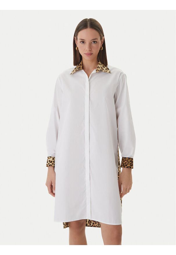 LOLA CASADEMUNT Sukienka koszulowa LS2615118 Écru Loose Fit. Materiał: bawełna. Typ sukienki: koszulowe