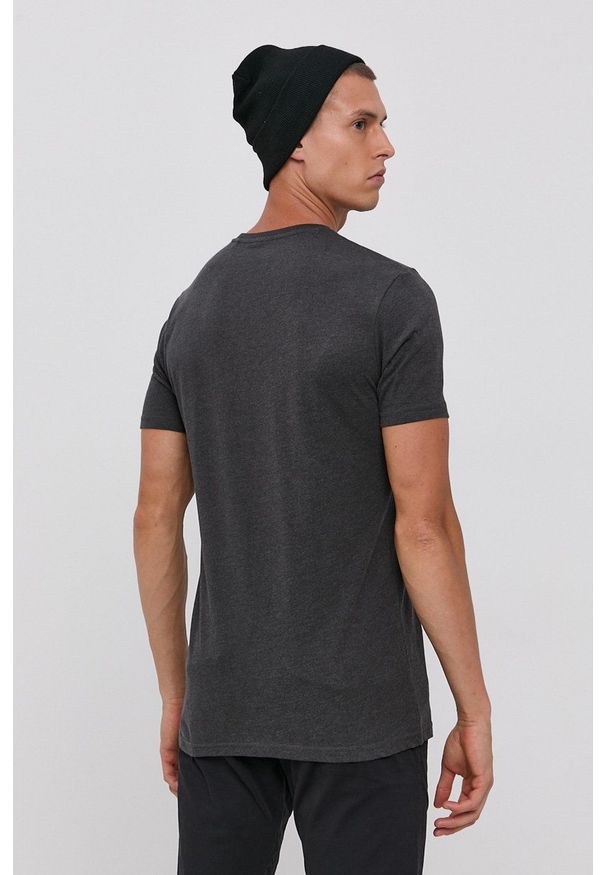 !SOLID - T-shirt bawełniany. Okazja: na co dzień. Kolor: szary. Materiał: bawełna. Wzór: gładki. Styl: casual