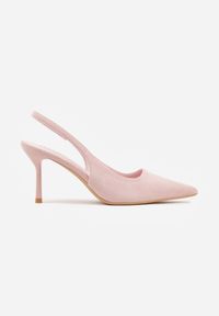 Born2be - Różowe Sandały na Szpilce z Imitacji Zamszu z Noskiem w Szpic Fyrlenne. Okazja: na co dzień, na spotkanie biznesowe, na ślub cywilny, do pracy, na wesele. Kolor: różowy. Materiał: zamsz. Sezon: wiosna, lato. Obcas: na szpilce. Styl: casual, biznesowy, elegancki, klasyczny #7