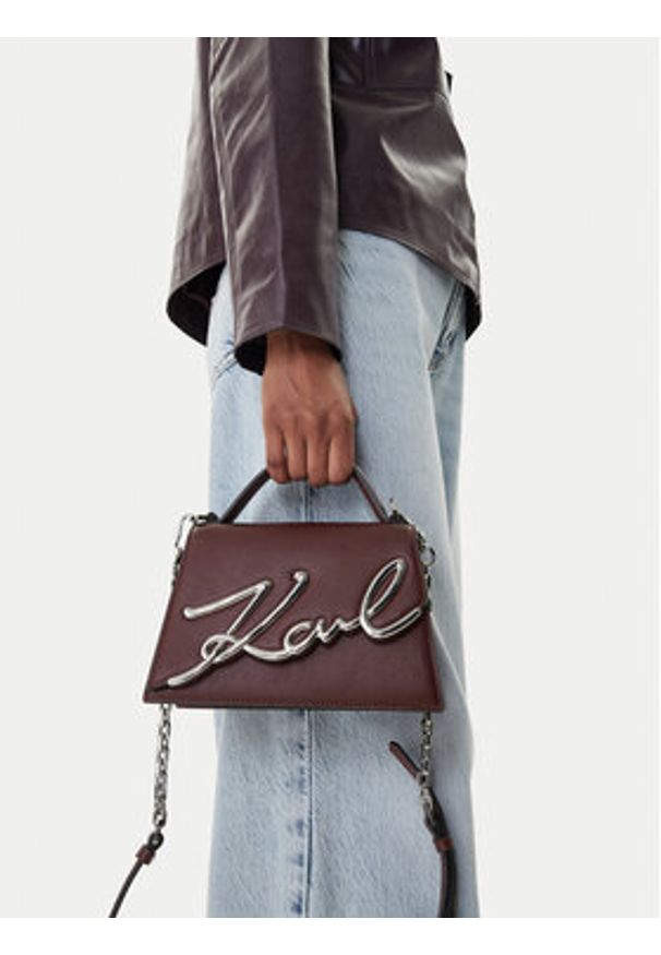 Karl Lagerfeld - KARL LAGERFELD Torebka A1W30038 Bordowy. Kolor: czerwony. Materiał: skórzane
