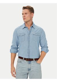 Guess Koszula 183286 Niebieski Classic Fit. Kolor: niebieski. Materiał: bawełna #1