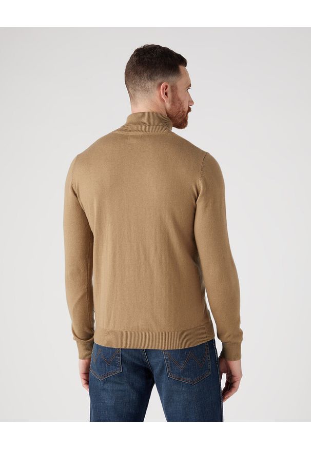 Wrangler - WRANGLER MĘSKA SWETER ROLL NECK KNIT LEAD GREY 112343113 W8D4016778. Okazja: na co dzień. Materiał: wełna, bawełna, materiał, nylon. Długość rękawa: długi rękaw. Długość: długie. Styl: casual, elegancki