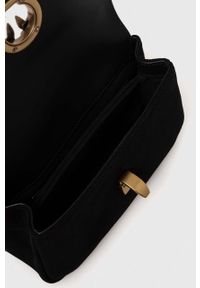 Pinko torebka zamszowa kolor czarny. Kolor: czarny. Materiał: zamszowe #4