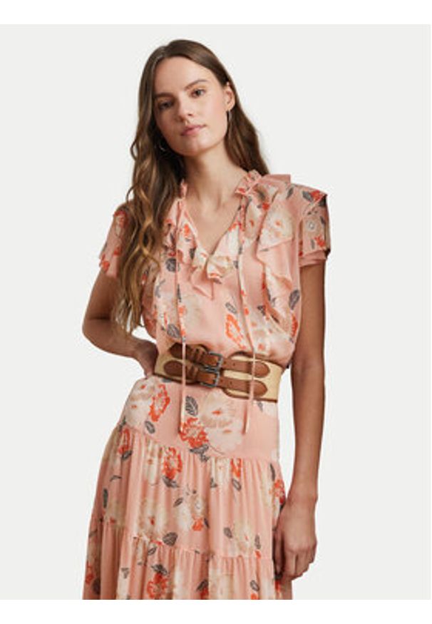 Lauren Ralph Lauren - LAUREN RALPH LAUREN Bluzka 200963698001 Różowy Relaxed Fit. Kolor: różowy. Materiał: syntetyk