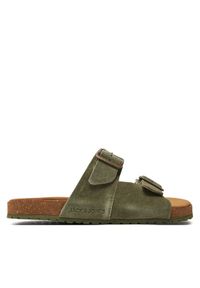Jack & Jones Klapki Louis 12231428 Khaki. Kolor: brązowy. Materiał: skóra #1
