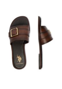 U.S. Polo Assn. Klapki EO-TEMPE001W/6L1 Brązowy ciemny. Kolor: brązowy. Materiał: skóra #5