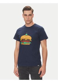 Etnies T-Shirt Burger 4130004128 Granatowy Regular Fit. Kolor: niebieski. Materiał: bawełna