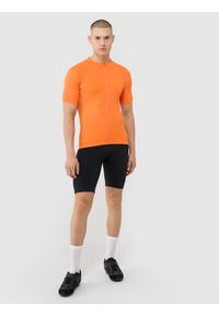 4f - 4F Legginsy krótkie rowerowe z żelowo-piankową wkładką męskie - czarne XL. Kolor: czarny. Materiał: materiał, dzianina, tkanina, syntetyk, poliester, włókno, elastan. Długość: krótkie. Wzór: ze splotem, gładki. Sport: kolarstwo