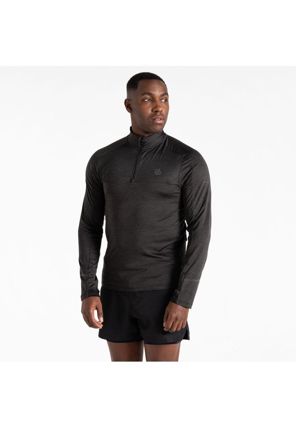 DARE 2B - Bluza sportowa męska z suwakiem termiczna Powet Up II. Kolor: czarny. Materiał: poliester, elastan