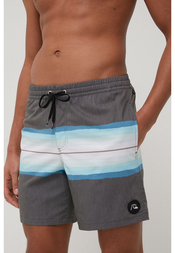 Quiksilver szorty kąpielowe kolor szary. Kolor: szary. Materiał: tkanina, materiał