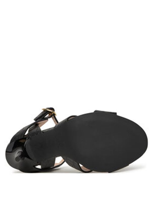 Love Moschino - LOVE MOSCHINO Sandały JA16069G1MIB0000 Czarny. Kolor: czarny. Materiał: skóra