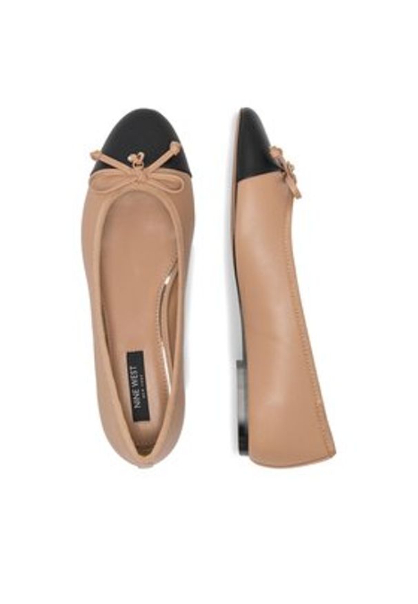 Nine West Baleriny 122AL4108 Beżowy. Kolor: beżowy. Materiał: skóra