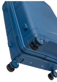 Ochnik - Komplet walizek na kółkach 19"/24"/28" WALPP-0021-61(W24). Kolor: niebieski. Materiał: materiał, poliester, guma #8