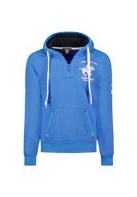 Bluza męska Geographical Norway FOLTON EO MEN 100, błękit królewski.. Kolor: niebieski. Materiał: poliester, bawełna. Styl: sportowy #1