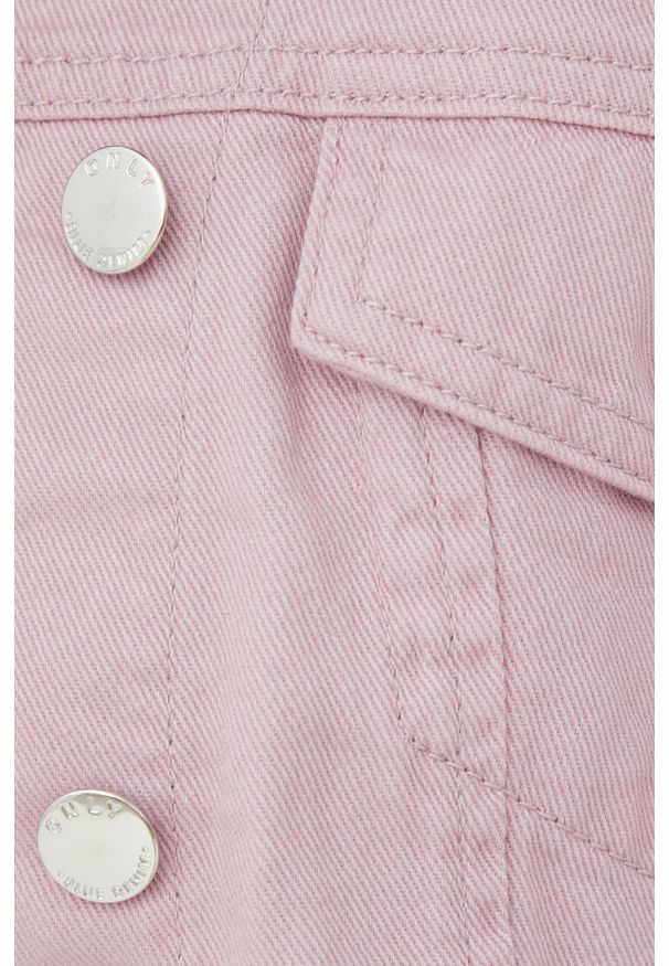 only - Only kurtka jeansowa damska kolor fioletowy przejściowa. Okazja: na co dzień. Kolor: fioletowy. Materiał: jeans. Styl: casual
