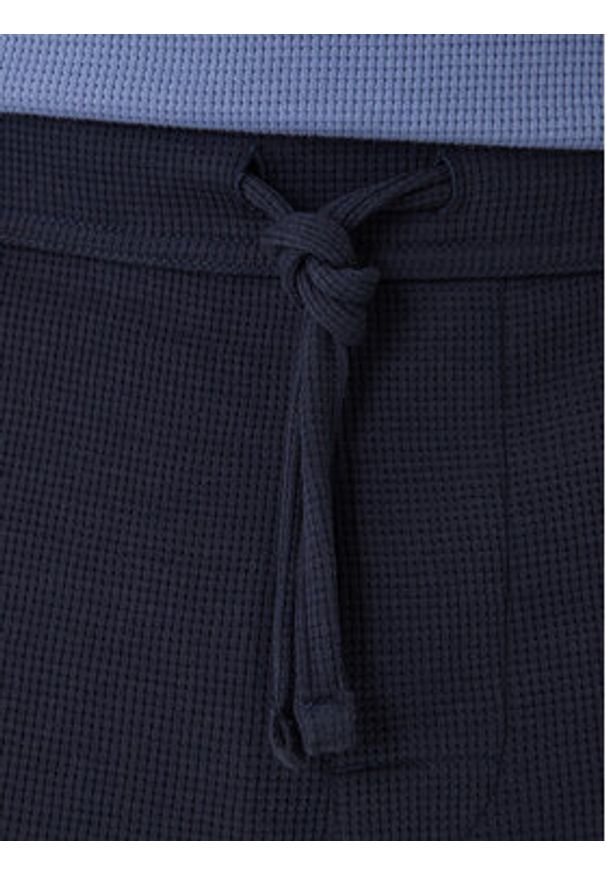 BOSS Spodnie dresowe Waffle 50535878 Granatowy Regular Fit. Kolor: niebieski. Materiał: syntetyk, bawełna