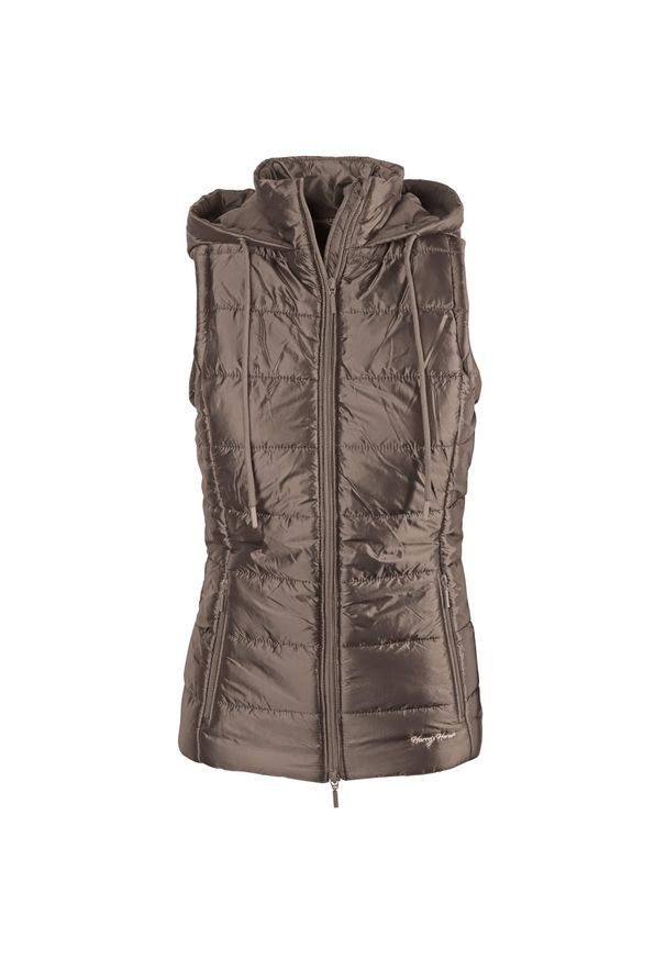 HARRYS HORSE - Damska kurtka bez rękawów z kapturem Harry's Horse Sporty Scotti. Typ kołnierza: kaptur. Kolor: wielokolorowy, różowy, brązowy. Materiał: puch. Długość rękawa: bez rękawów. Styl: sportowy