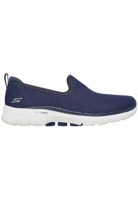 skechers - Adidasy Skechers Go Walk 6 - Clear Vi, Kobiety. Kolor: niebieski. Materiał: materiał. Sport: fitness