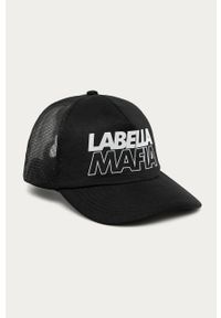 LABELLAMAFIA - LaBellaMafia - Czapka. Kolor: czarny. Materiał: tkanina, poliester. Wzór: aplikacja #2