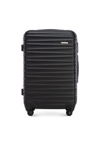 Wittchen - Średnia walizka z ABS-u z żebrowaniem czarna. Kolor: czarny. Materiał: guma #1
