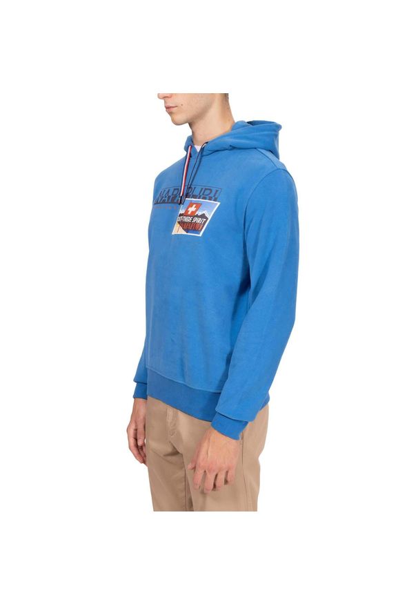 Bluza męska Napapijri B-Portalet Hooded. Kolor: niebieski
