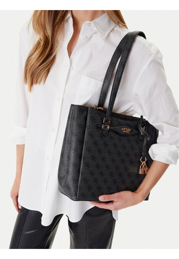 Guess Torebka Katya HWSG96 52230 Szary. Kolor: szary. Materiał: skórzane