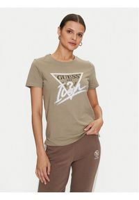 Guess T-Shirt Icon W4YI32 I3Z14 Zielony Regular Fit. Kolor: zielony. Materiał: bawełna #1