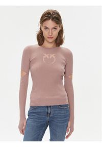 Pinko Sweter Tricheco 102019 A18M Różowy Regular Fit. Kolor: różowy. Materiał: wełna #1
