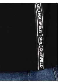 Karl Lagerfeld - KARL LAGERFELD T-Shirt 755026 542221 Czarny Regular Fit. Typ kołnierza: dekolt w karo. Kolor: czarny. Materiał: bawełna