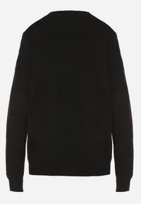 Born2be - Czarny Casualowy Sweter z Wełną i Bawełną Nedalla. Okazja: na co dzień. Kolor: czarny. Materiał: wełna, bawełna. Długość rękawa: długi rękaw. Długość: długie. Styl: casual #7