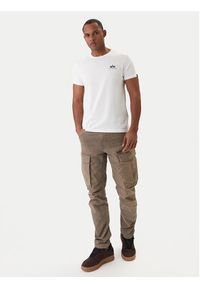Alpha Industries T-Shirt Basic 188505 Biały Regular Fit. Kolor: biały. Materiał: bawełna #4