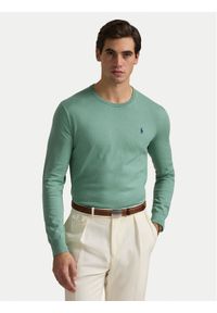 Polo Ralph Lauren Sweter 710890558508 Zielony Slim Fit. Typ kołnierza: polo. Kolor: zielony. Materiał: bawełna #1