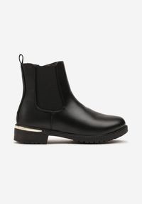 Born2be - Czarne Botki w Stylu Sztybletów z Elastyczną Wstawką Kanelle. Okazja: do pracy, na co dzień. Kolor: czarny. Styl: casual, elegancki #3