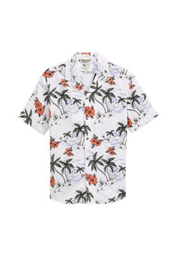 Tom Tailor Denim Koszula 1045191 Biały Relaxed Fit. Kolor: biały. Materiał: wiskoza, len