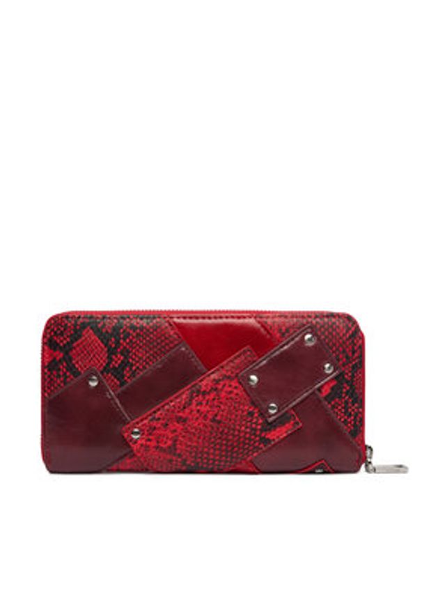 Desigual Portfel Fiona 26SAYP18 Czerwony. Kolor: czerwony. Materiał: skóra