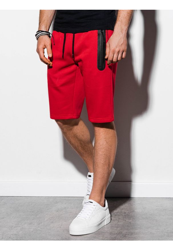 Czerwone szorty Ombre Clothing krótkie