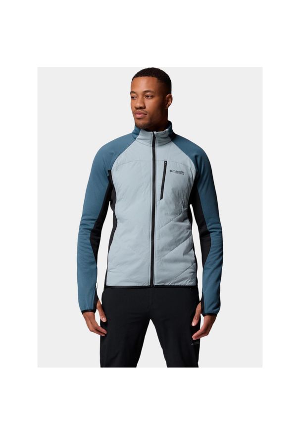 columbia - Sweter Męski Columbia Arctic Chest Hybrid. Kolor: niebieski, szary, wielokolorowy. Materiał: polar. Sport: turystyka piesza